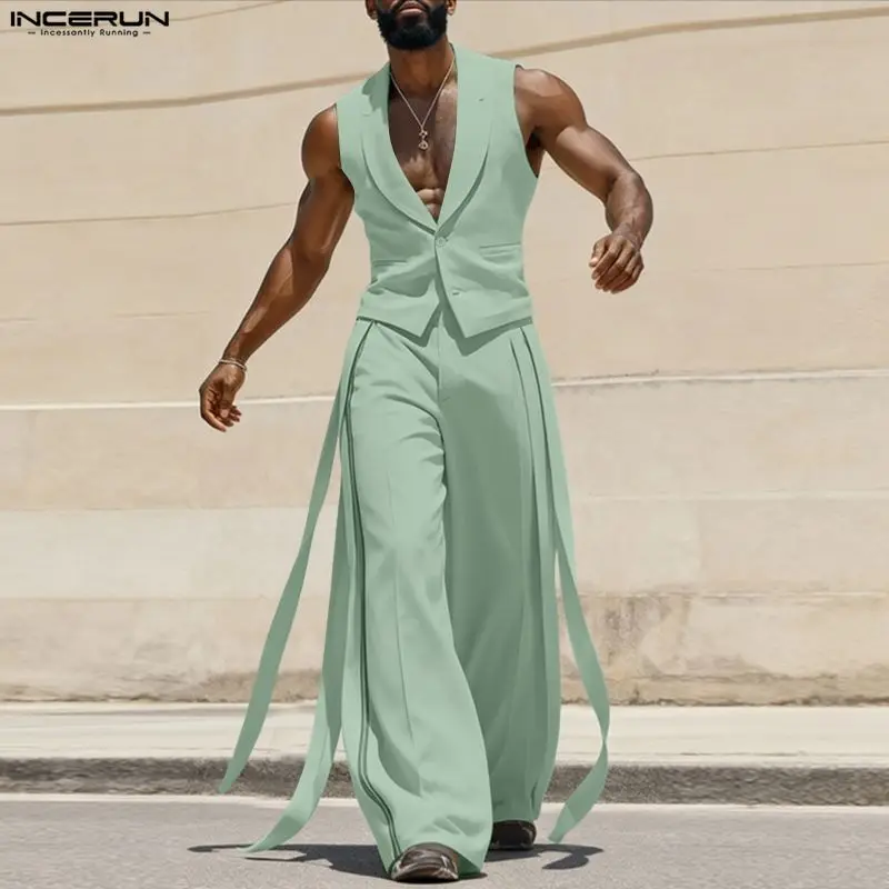 Men'S Fashion 2026 - INCERUN Men Sets Solid Color V