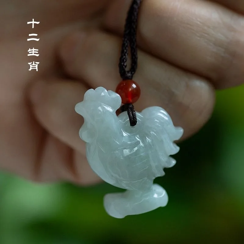 Men'S Fashion Necklaces - Natural Emerald Chinese Three dimensional Zodiac