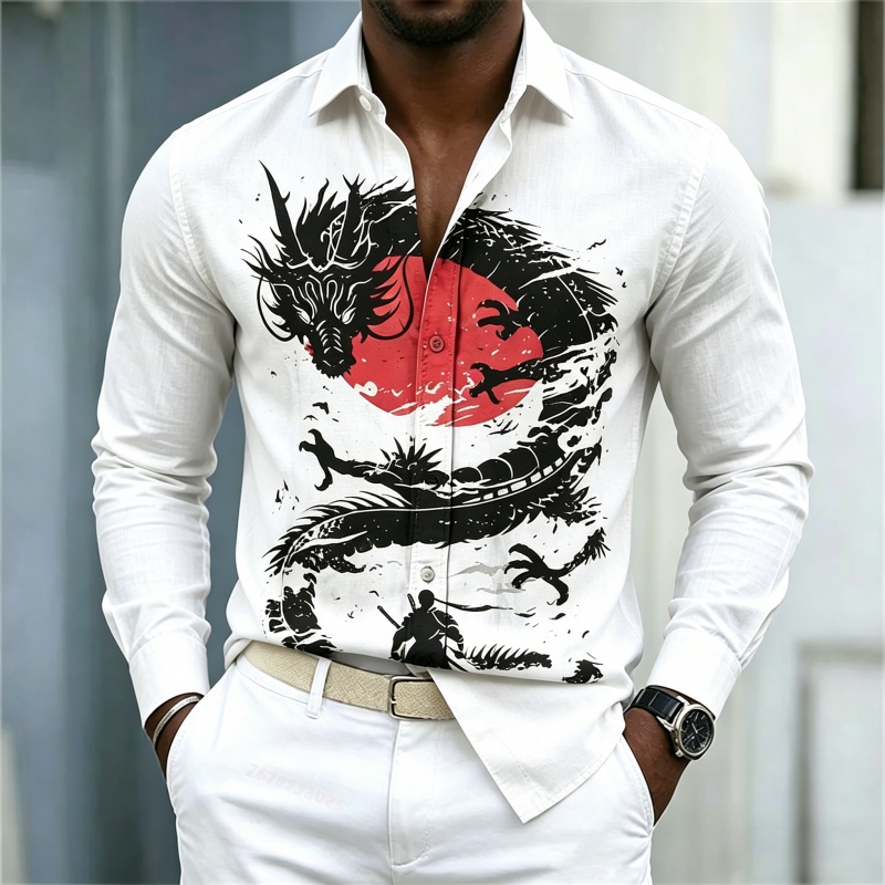 Men'S Fashion Designer - 2026 New Men's Shirt White Black