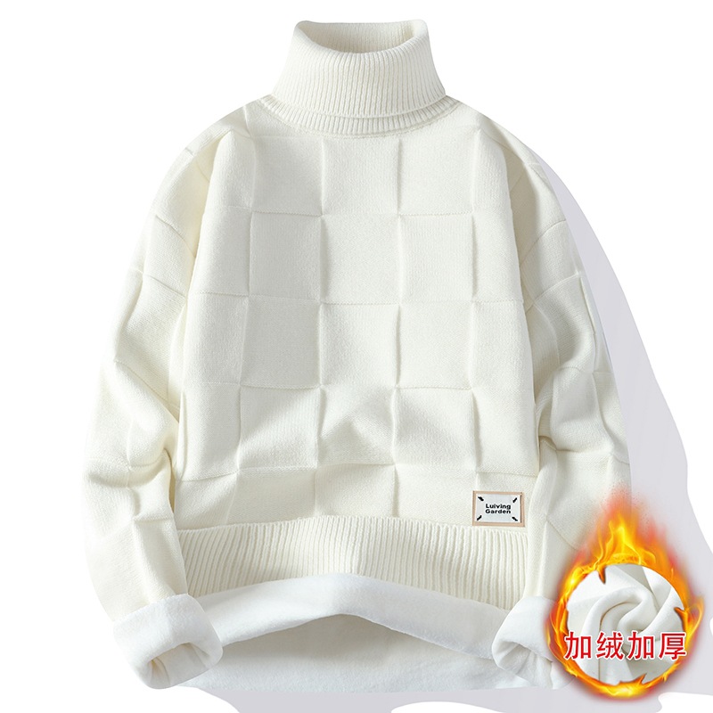 Knitted Cardigan Men - New Winter Men Fleece Warm Turtlenecks