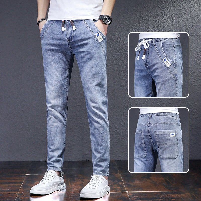 Mens Fashion Trends 2026 - Man Fashion Elastic Waist Denim Jeans