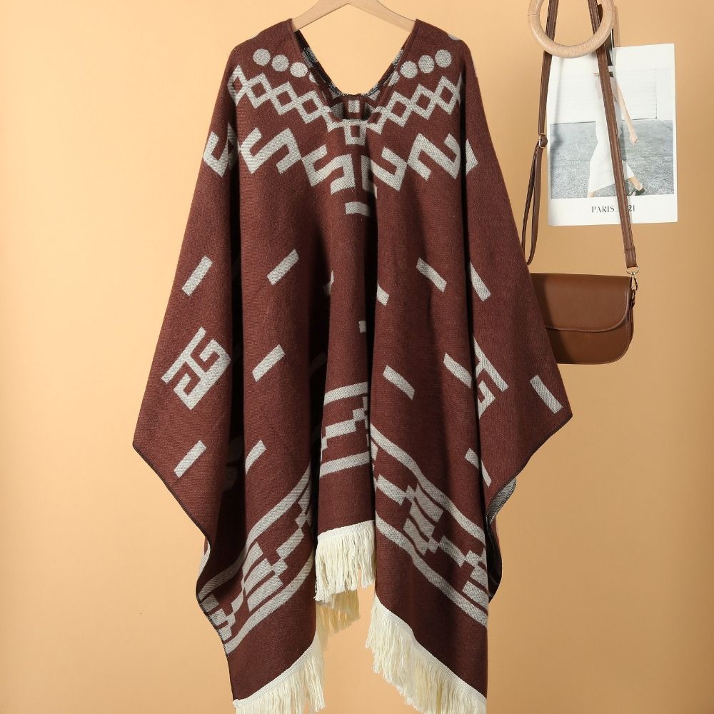Knitted Cardigan Men - Fashion Winter Warm Western Cowboys Cape