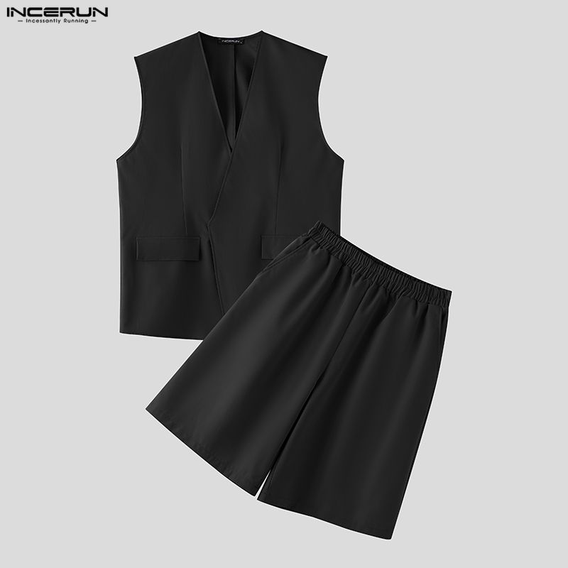 Men'S Fashion 2026 - INCERUN Men Sets Solid Color V