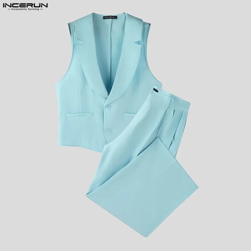 INCERUN Men Sets Solid Color V - Men'S Fashion 2026 recension och pris