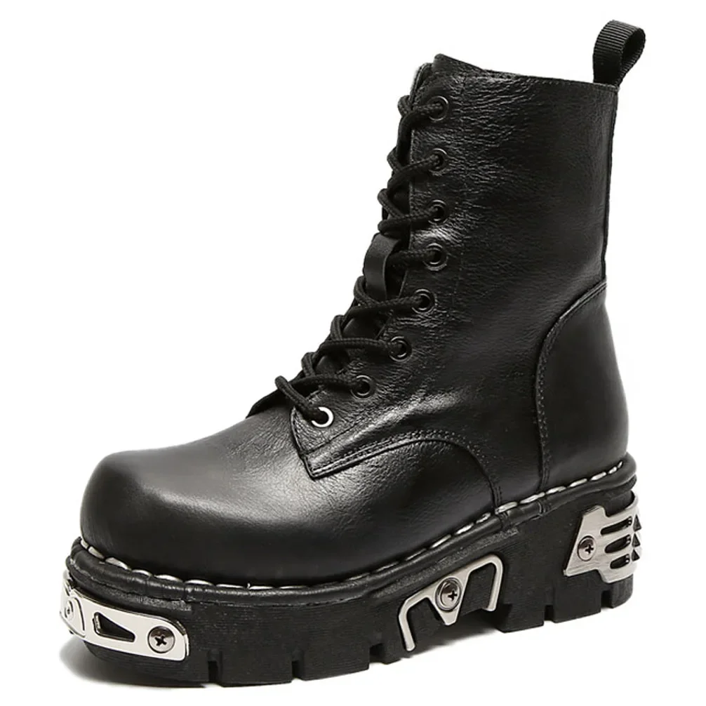New Fashion Punk Men's Genuine - Mens Fashion Combat Boots recension och pris