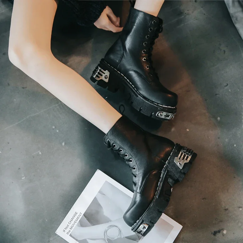 New Fashion Punk Men's Genuine - Mens Fashion Combat Boots recension och pris