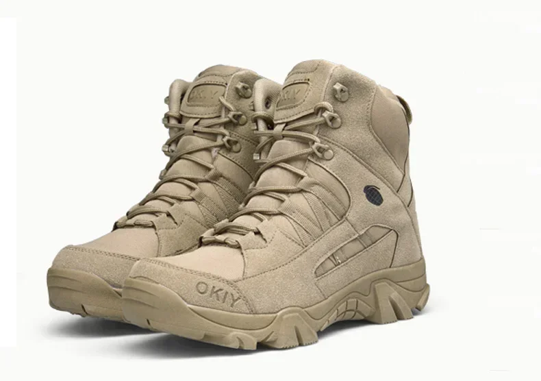 Outdoor Leather Hiking Shoes M - Mens Fashion Combat Boots recension och pris