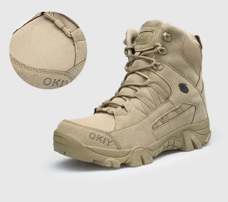 Outdoor Leather Hiking Shoes M - Mens Fashion Combat Boots recension och pris