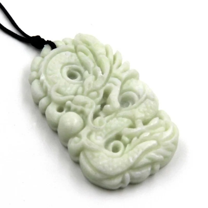 Natural White jade Dragon Phoe - Men'S Fashion Necklaces recension och pris