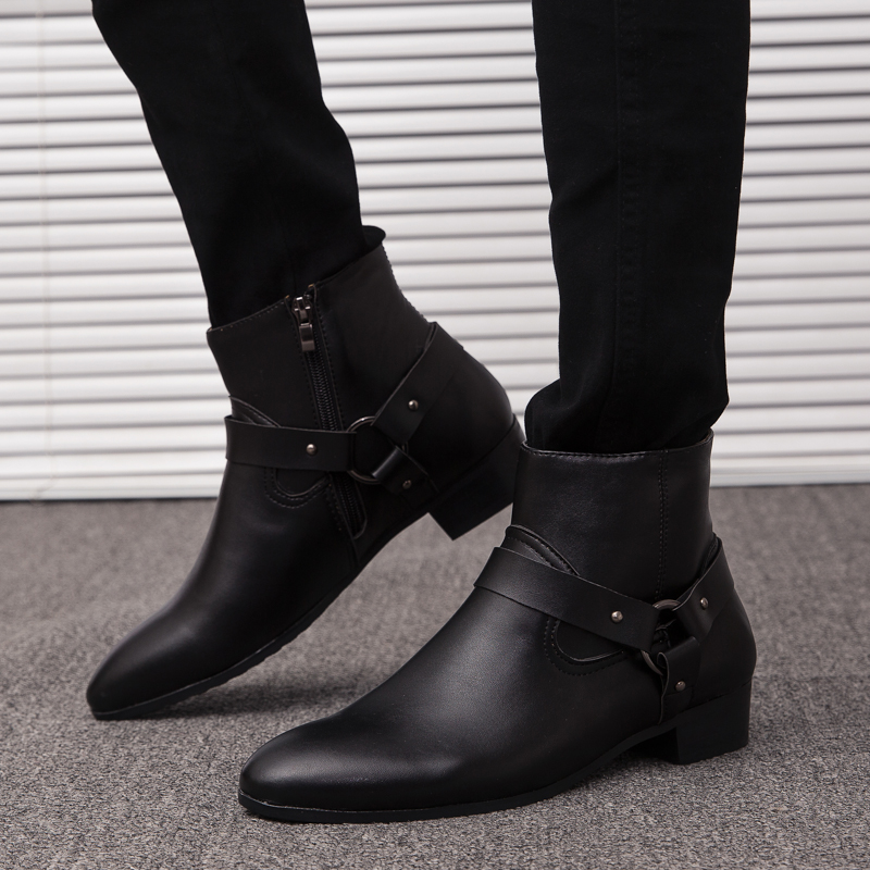 2026 New Ankle Boots PU Leathe - Mens Fashion Dress recension och pris