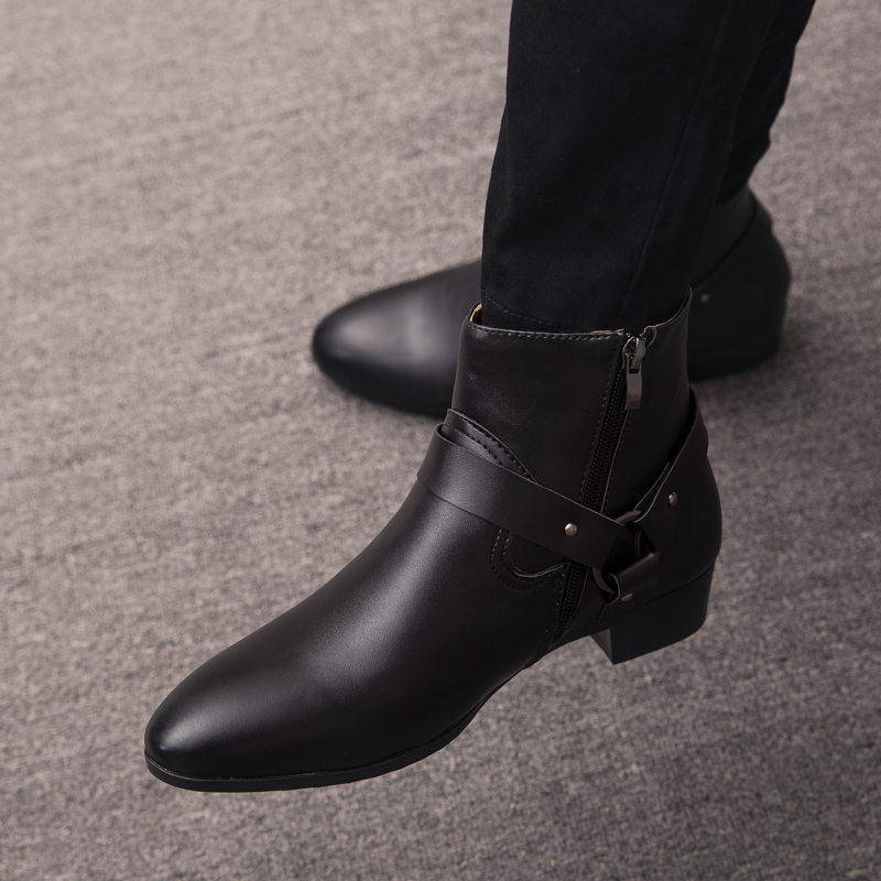 2026 New Ankle Boots PU Leathe - Mens Fashion Dress recension och pris