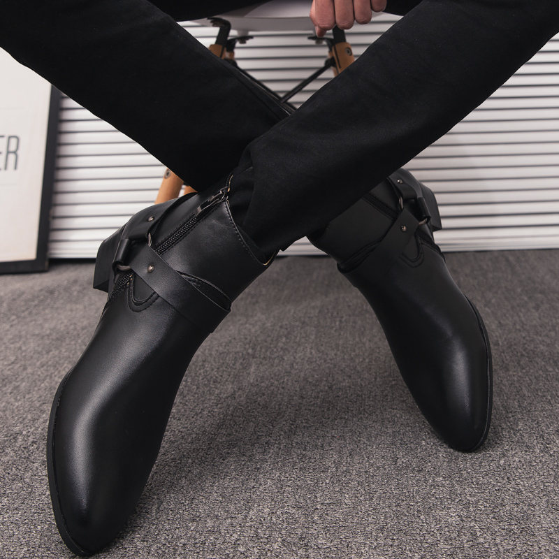 2026 New Ankle Boots PU Leathe - Mens Fashion Dress recension och pris