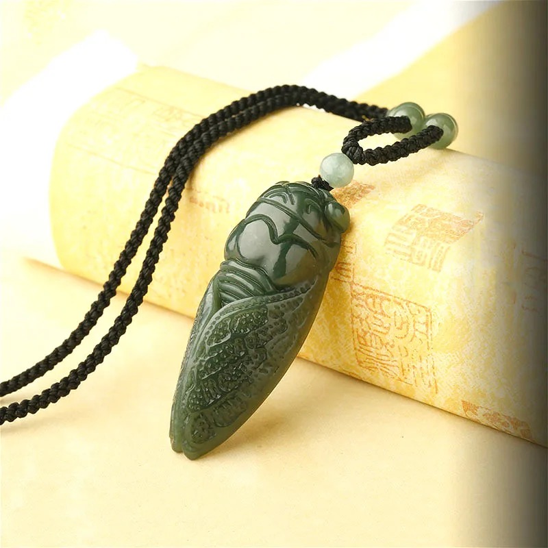 Natural Hetian Jade Cicada Pen - Men'S Fashion Necklaces recension och pris