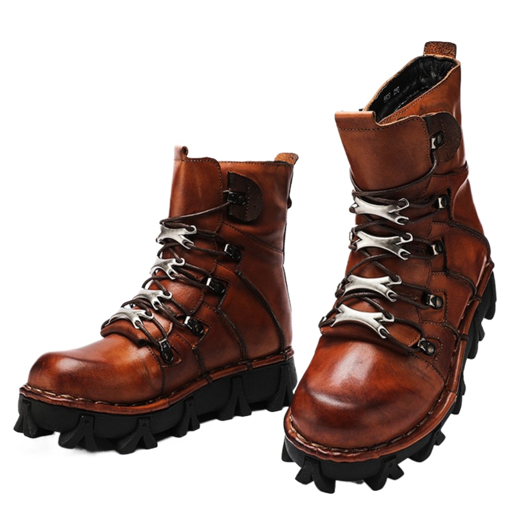 Fashion Men's Cowhide Genuine  - Mens Fashion Combat Boots recension och pris