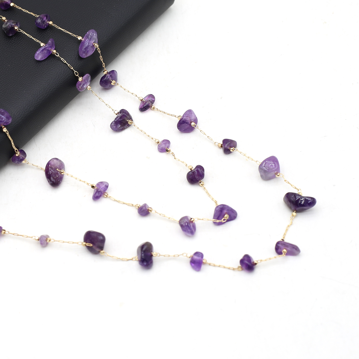 Natural Amethyst Stone Beaded  - Men'S Fashion Necklaces recension och pris
