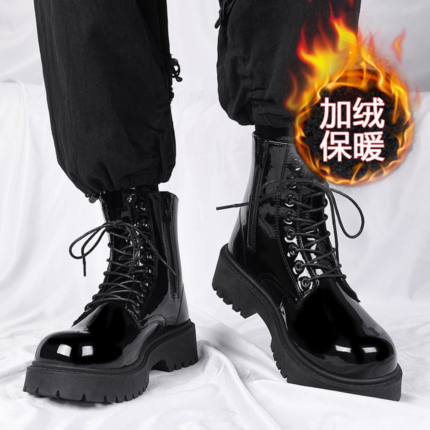 Men's warm plush high-top boot - Men'S Fashion Plus recension och pris