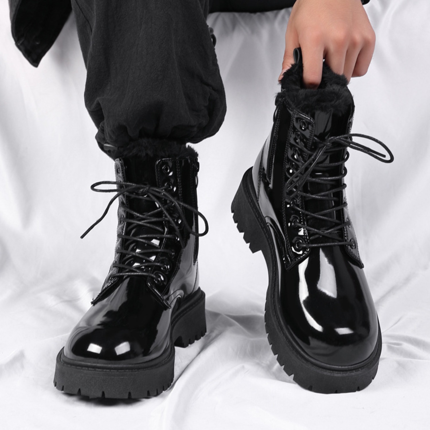 Men's warm plush high-top boot - Men'S Fashion Plus recension och pris