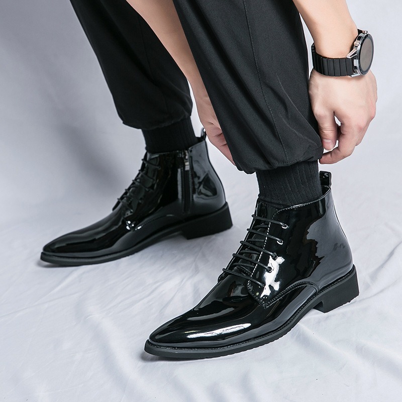 Men's Boots Quality Patent Lea - Mens Fashion Dress recension och pris