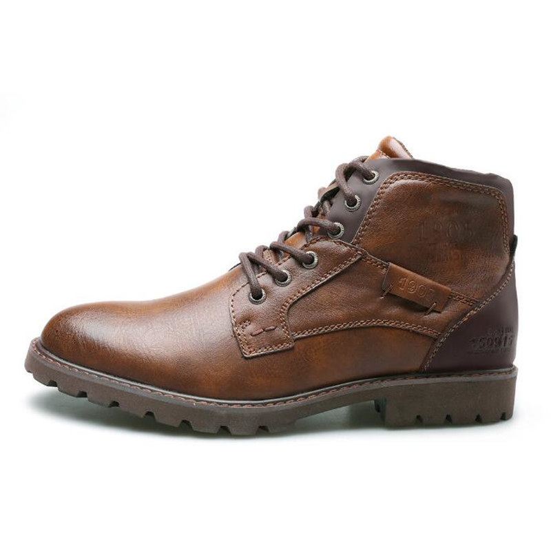 Leather Men Ankle Boots Plus S - Mens Fashion Combat Boots recension och pris