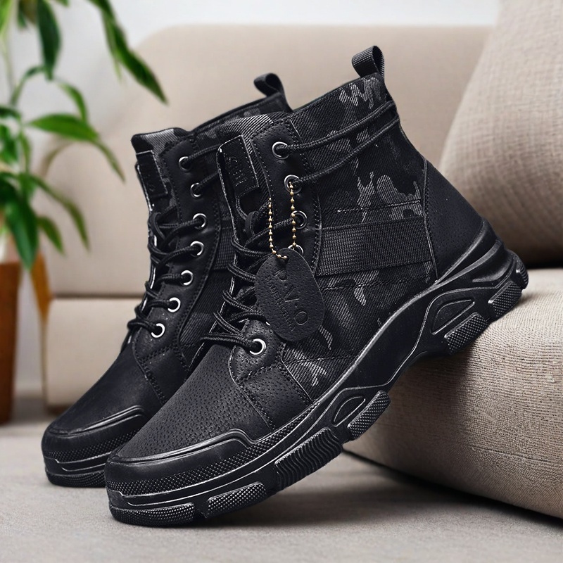 Mid-top Lace-up Men's Combat B - Mens Fashion Combat Boots recension och pris