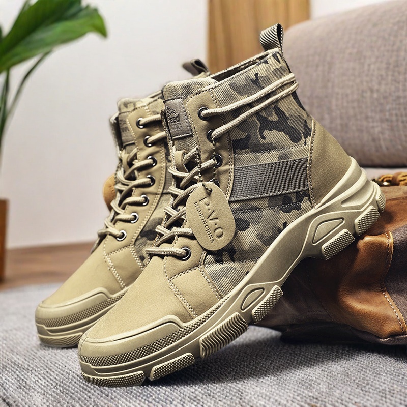 Mid-top Lace-up Men's Combat B - Mens Fashion Combat Boots recension och pris