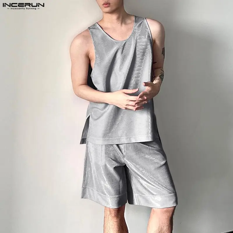 INCERUN Men's Sets Shiny Solid - Men'S Fashion 2026 recension och pris