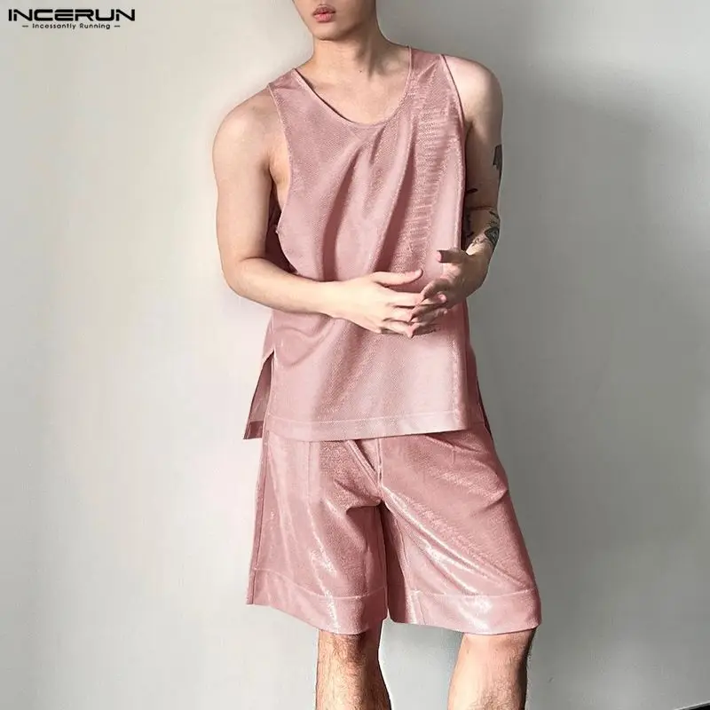 INCERUN Men's Sets Shiny Solid - Men'S Fashion 2026 recension och pris