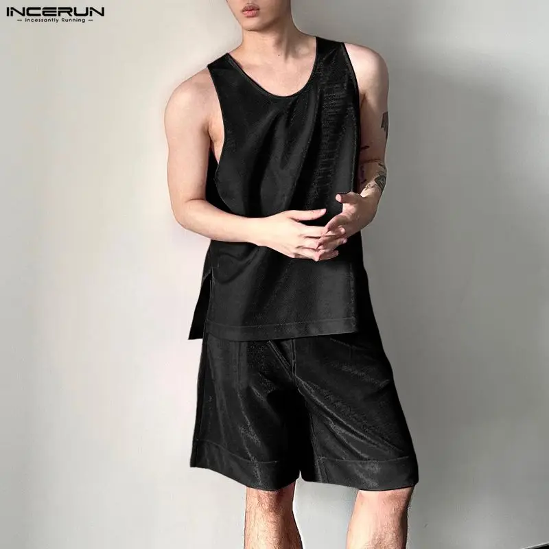 INCERUN Men's Sets Shiny Solid - Men'S Fashion 2026 recension och pris