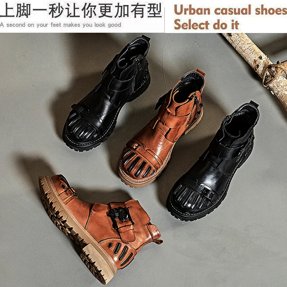 New Fashion Men's Genuine Leat - Mens Fashion Combat Boots recension och pris
