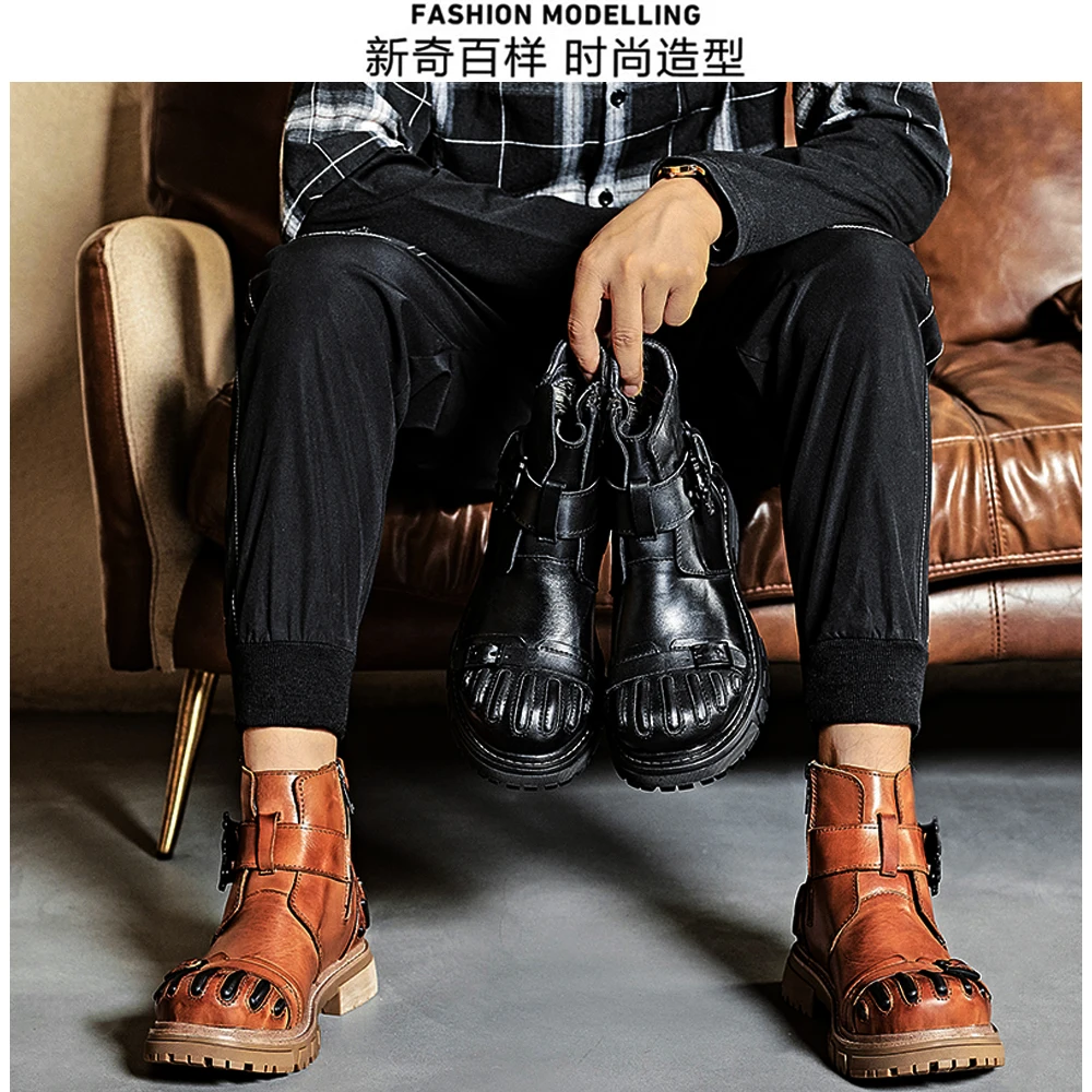 New Fashion Men's Genuine Leat - Mens Fashion Combat Boots recension och pris