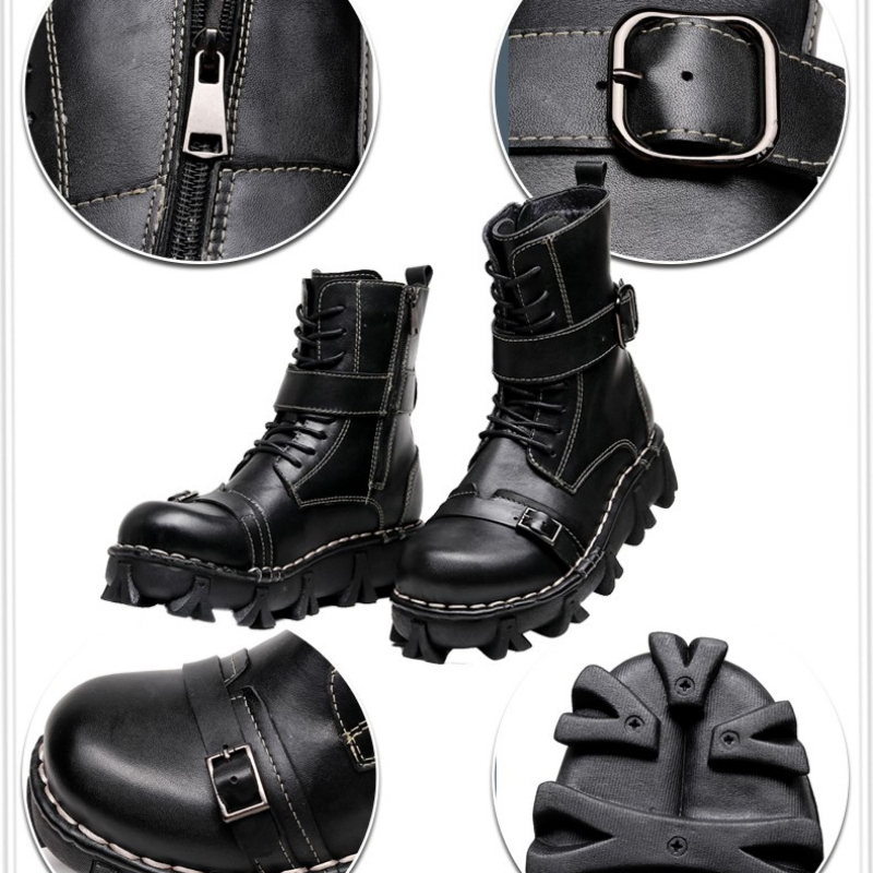 Fashion Men's Genuine Leather  - Mens Fashion Combat Boots recension och pris