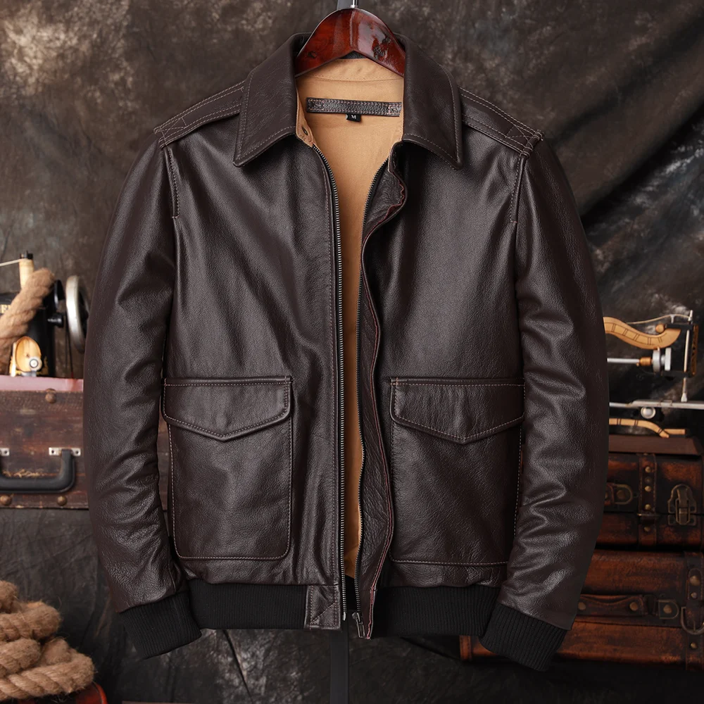 Bomber A2 Pilot Genuine Leathe - Bomber Jacket Men recension och pris