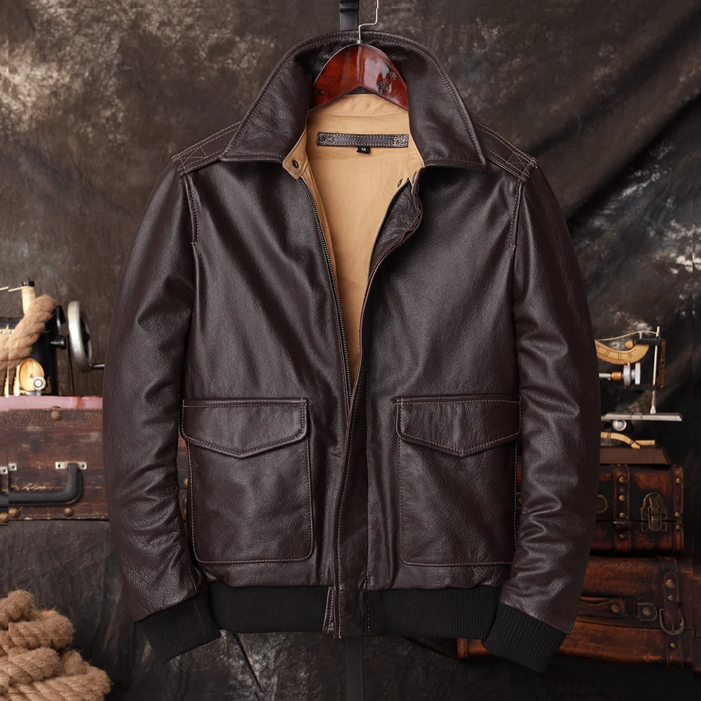 Bomber A2 Pilot Genuine Leathe - Bomber Jacket Men recension och pris
