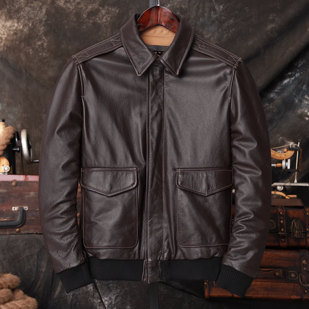 Bomber A2 Pilot Genuine Leathe - Bomber Jacket Men recension och pris