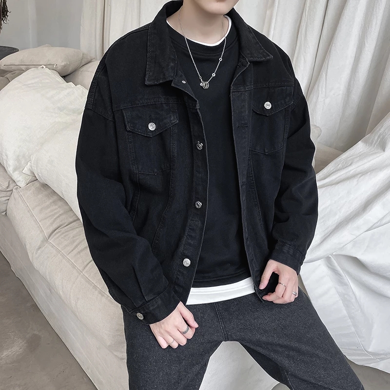 Black Denim Short Jacket Men J - Bomber Jacket Men recension och pris