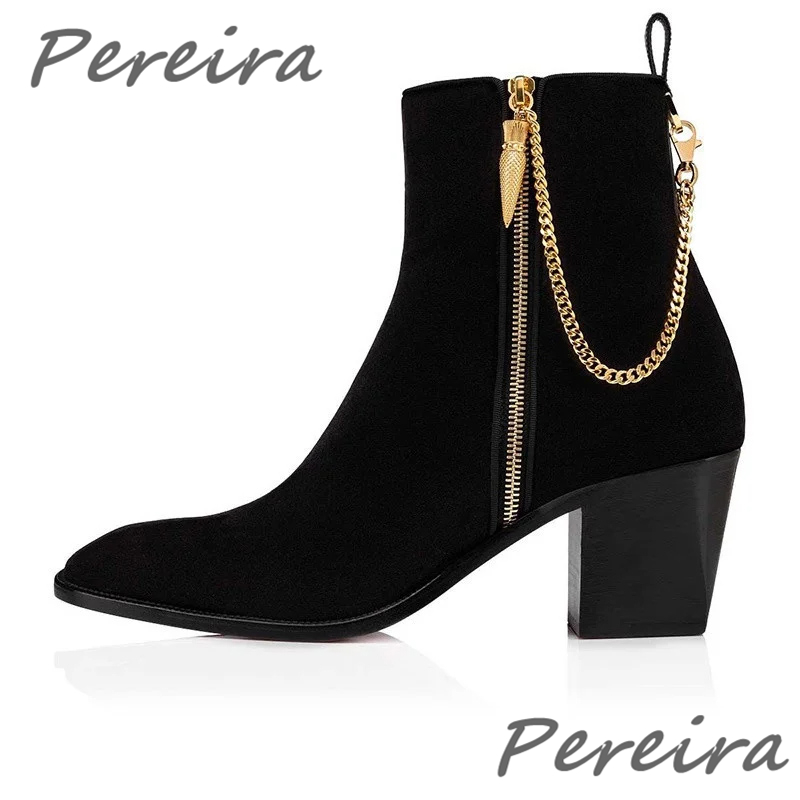 Men Suede Ankle Boots Gold Cha - Men'S Fashion Necklaces recension och pris