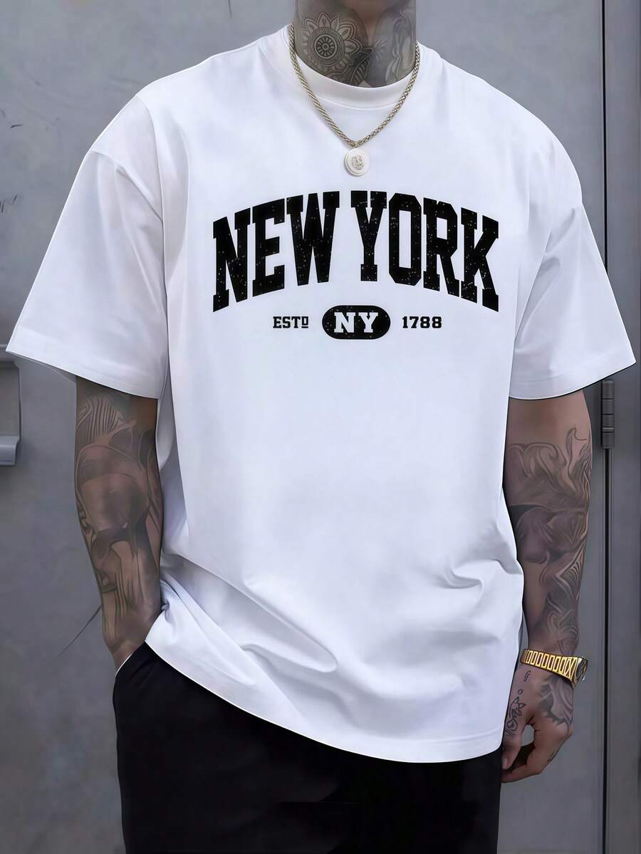 1pc Mens Clothes New York Lett - Men'S Fashion New York recension och pris