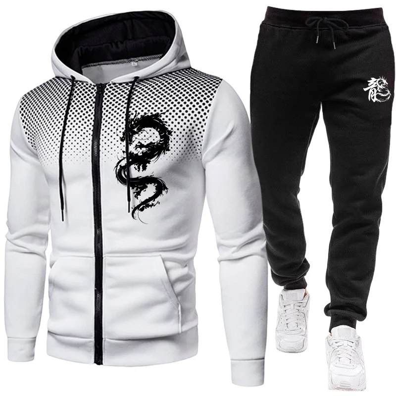 Men's Paris Dragon Pattern Fas - Men'S Fashion Zipper Hoodie recension och pris