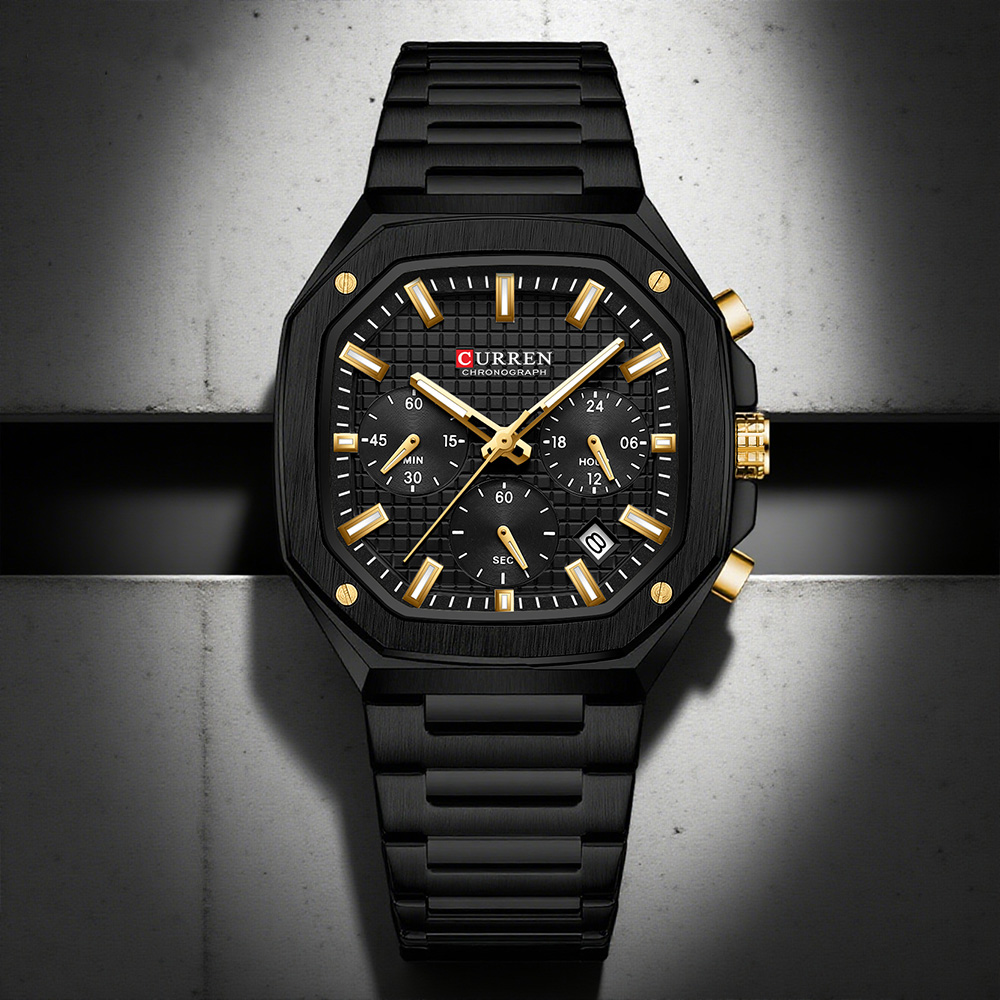 CURREN Luxury Square Chrono Wa - Mens Fashion Watch recension och pris