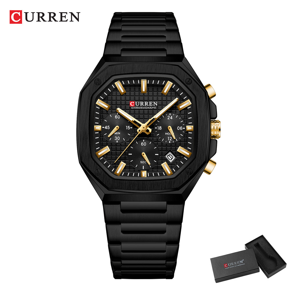 CURREN Luxury Square Chrono Wa - Mens Fashion Watch recension och pris