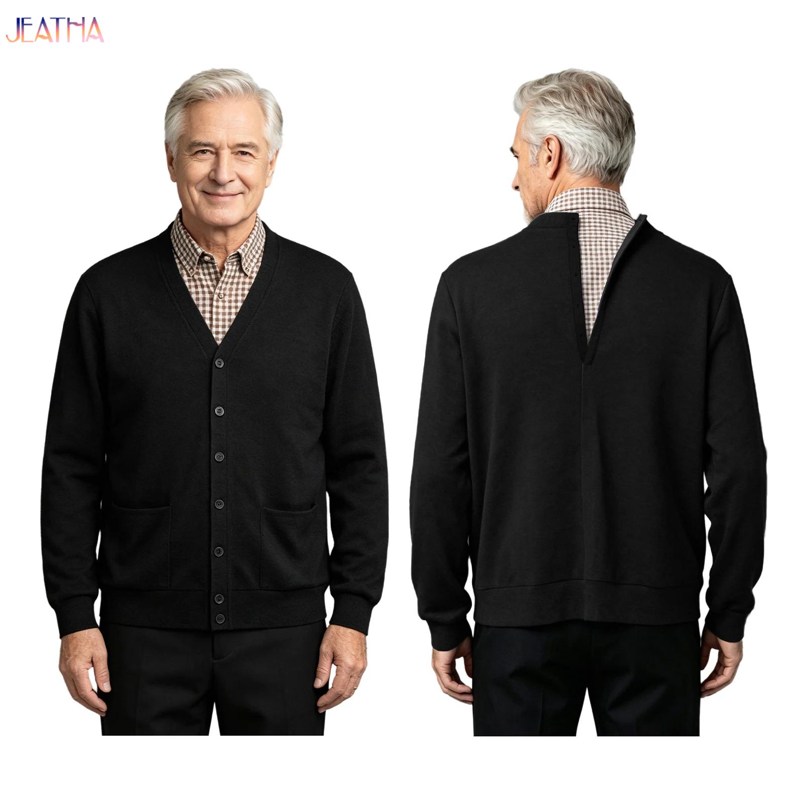 Men Elderly Disabled Adaptive  - Knitted Cardigan Men recension och pris