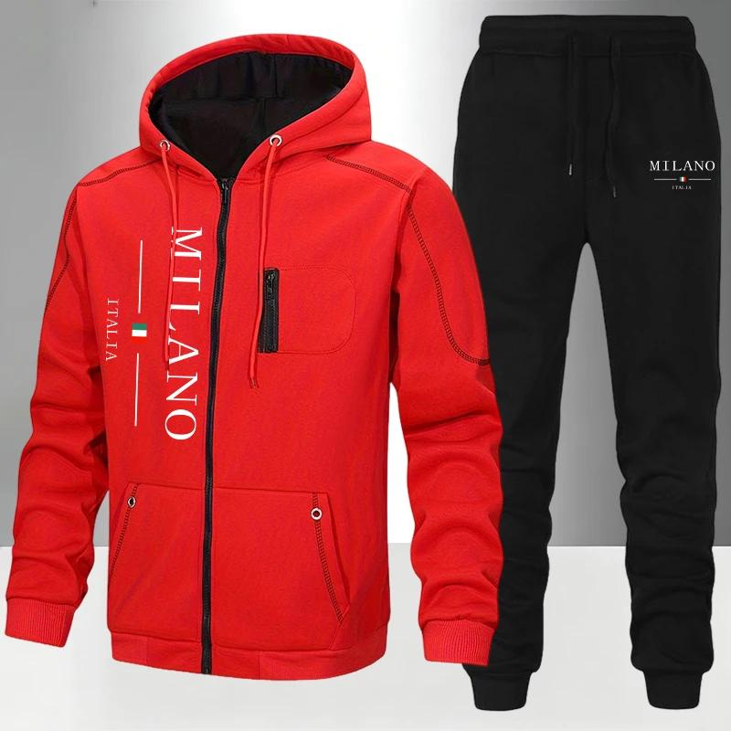 italy Fashion Men's Set/Coat/P - Men'S Fashion Zipper Hoodie recension och pris